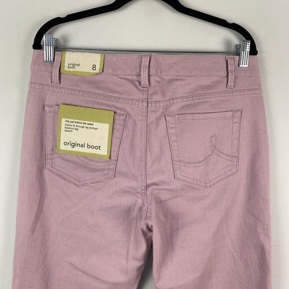 Ann Taylor Loft Original Boot Jeans Size 8 Pink Mid Rise Bootleg Stretch - Picture 6 of 11